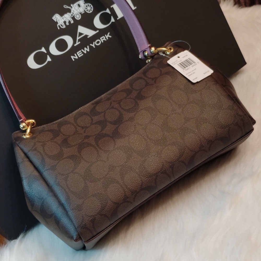 COACH BUNDLE CROSSBODY BAG Brown Black PINK SIGNATURE Satchel & Wallet SET - Picture 2 of 13